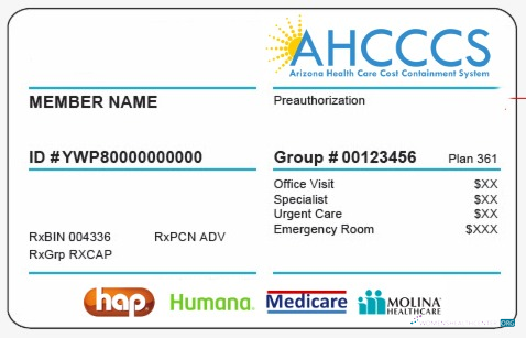 Download Arizona health insurance card Photoshop template